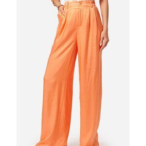 CAMI NYC Rylie High Rise Pleated Trouser Pants Orange Womens Size 10